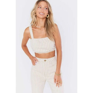 Show Me Your Mumu Alabama Crop Top Medium Sandy Stripe Resortwear Coastal Tie